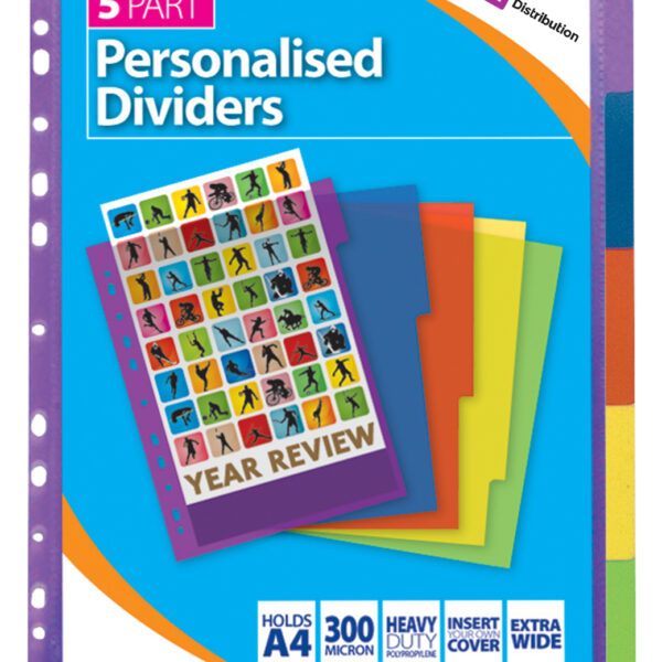 5 Part Personalised A4 Dividers