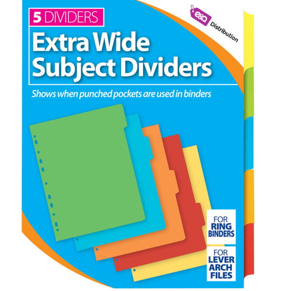 5 Extra Wide Card Sheet Subject Divider