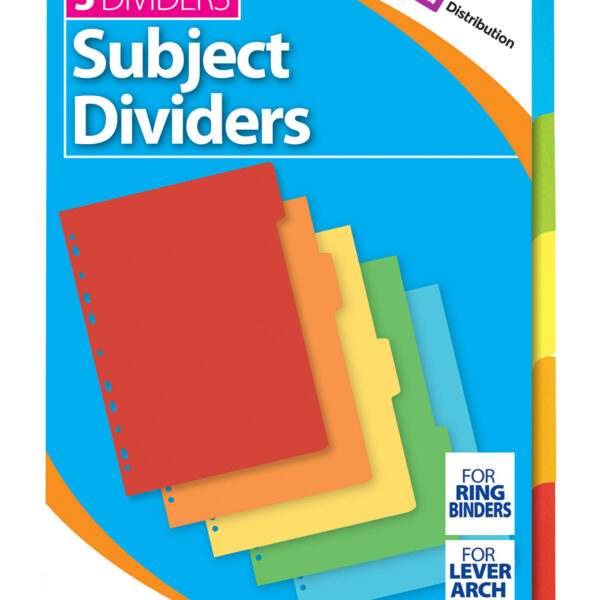 5 Card Sheet Subject Divider