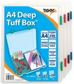 A4 deep tuff box assorted colours ( black,red,green,blue)