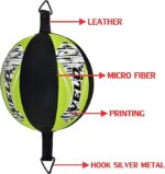 VELO Bean Ball Leather Double End Dodge MMA Boxing Floor to Ceiling Punch Bag - Image 2