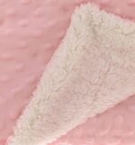 Luxury Soft pink bubble Blanket with Fur Back - Image 3