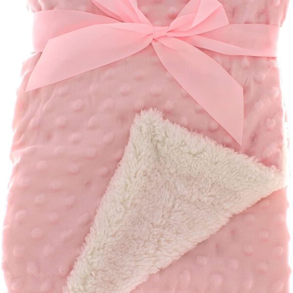 Luxury Soft pink bubble Blanket with Fur Back