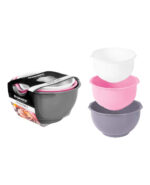 Mixing Bowl, Baking Bowl Set, Made of Plastic, Non-Slip Bottom, 3 Pieces