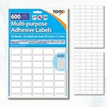Multi-Purpose Adhesive Labels - 600 Labels (38.1mm x 21.2mm) - Compatible with Inkjet, Laser, and Copiers - Includes Test Sheet