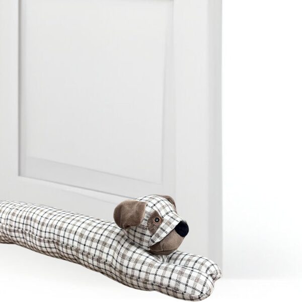 Draught Excluder for Door Animal Cushion- 85cm Long- Beige Dog
