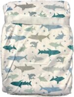 Newborn Baby Blanket for Boys and Girls| Luxurious Super Soft Fur back(blue shark) 75cm x 100cm - Image 2