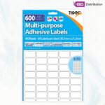 Multi-Purpose Adhesive Labels - 600 Labels (38.1mm x 21.2mm) - Compatible with Inkjet, Laser, and Copiers - Includes Test Sheet - Image 7