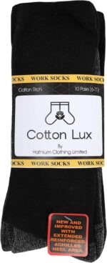 10 Pairs-UK 6-11Size Men's Work Socks Heavy Duty Black Size - Image 2