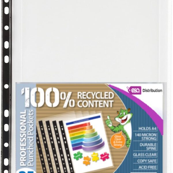 A4 Pack 25 Professional Punched Pockets