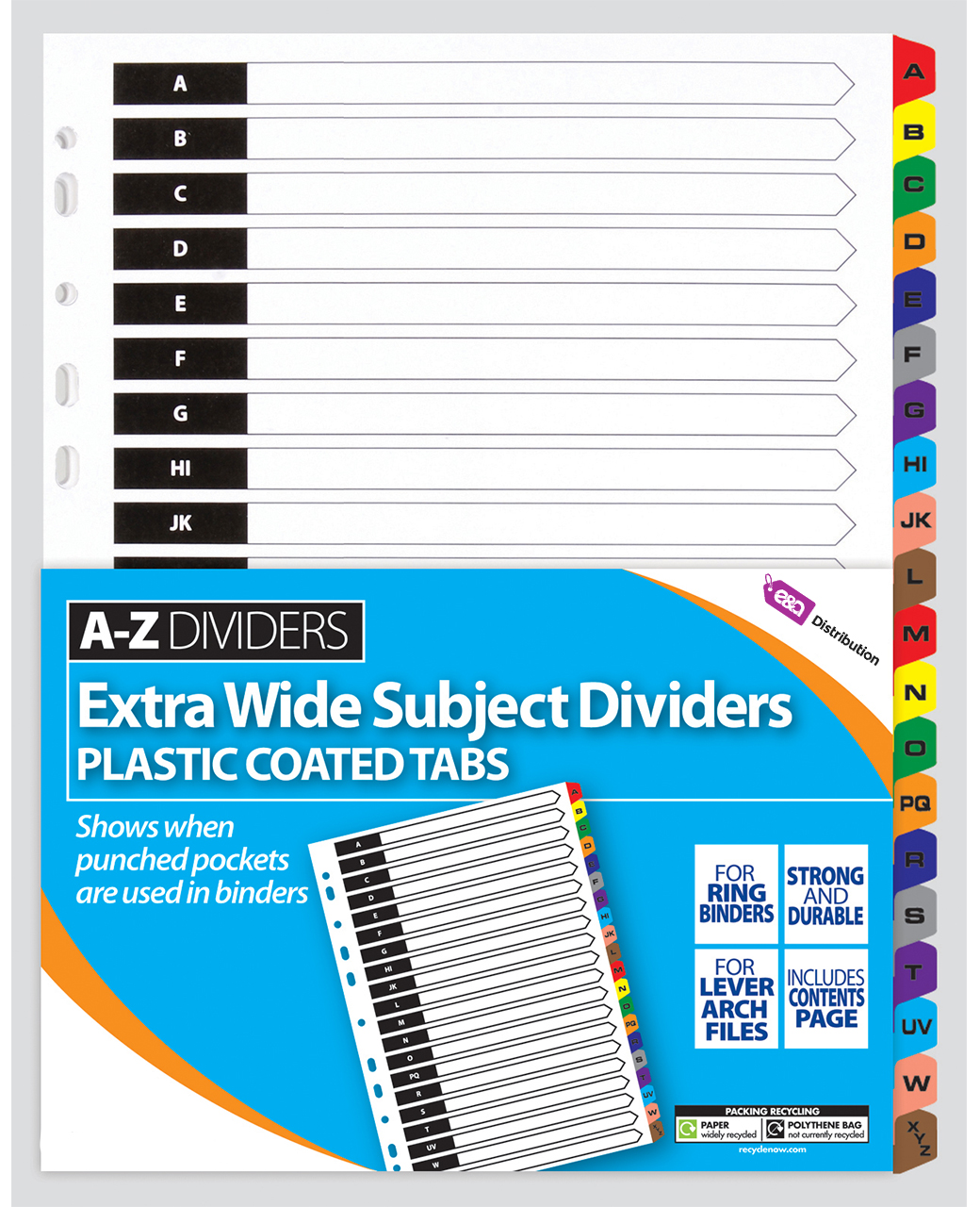 A-Z-Extra-Wide-Subject-Dividers-Plastic-Coated-Tabs.jpg A-Z Extra Wide Plastic Coated Tabs Divider - Image 1