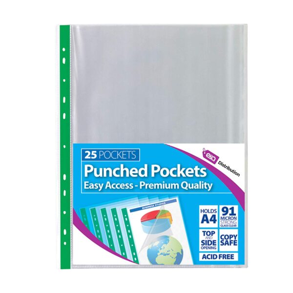 Tiger A4 Easy access 25 Punched Pockets Premium Sleeves 90 Micron