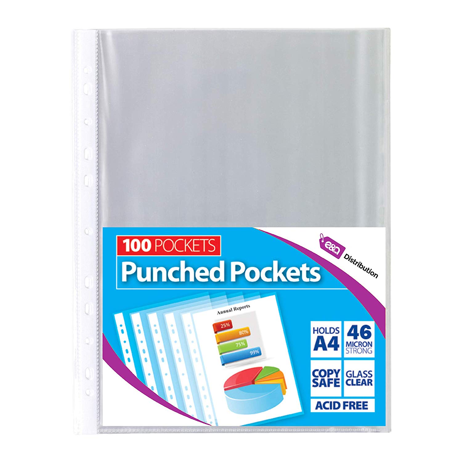 A4-Tiger-Punched-Pocket-Strong.jpg Tiger A4 100 Punched Pockets 45 Strong Micron - Image 1