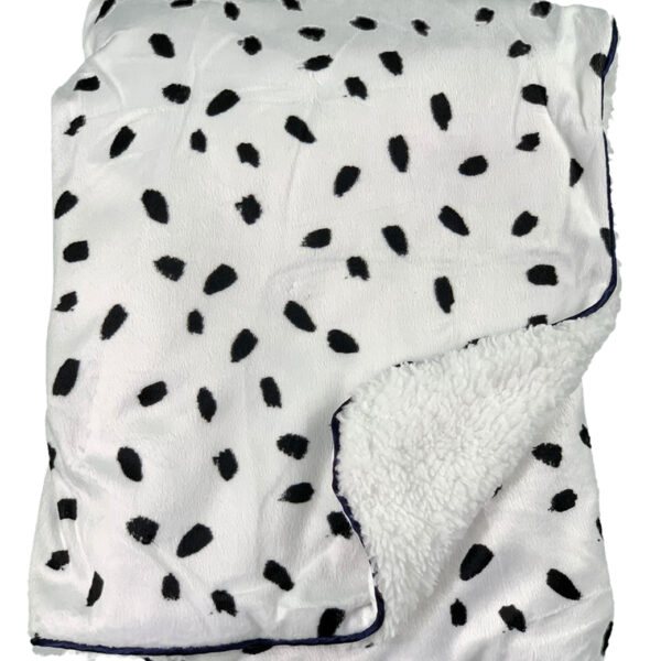 Black Dots Design Luxury Soft Fur Back Blanket