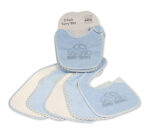 Blue Terry Bibs Pack of 5 for Baby Boys
