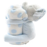 Blue Elephant Toy Blanket- Toy and Blanket Set