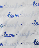 Luxury Soft Fur Back Blanket Blue live love laugh Design - Image 3