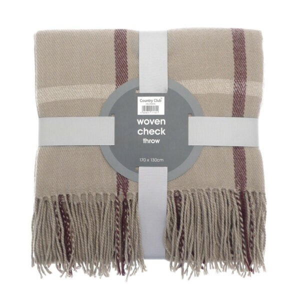 Beige Tartan Woven | Throws & Blanket