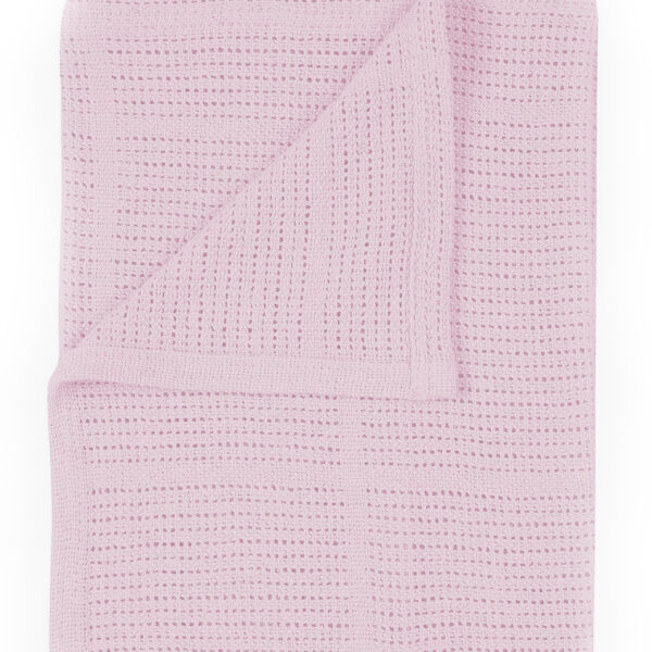 Cellular Cot Bed Blanket 100x150cm | Pink