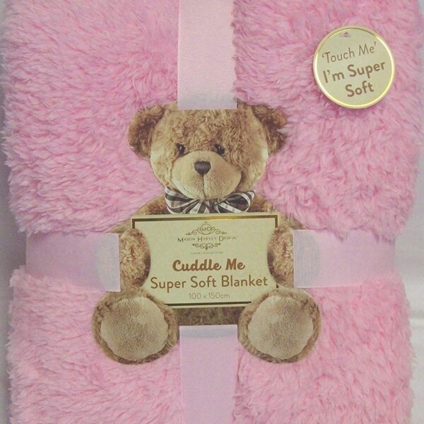 Luxury Soft Sherpa Blanket Light Pink plain Design