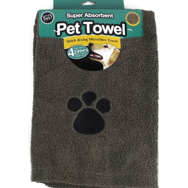 Microfibre Pet Towel 100x60cm by World of Pets | 2 colours