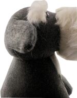 Schnauzer Dog Novelty Doorstop - Grey Herringbone - Image 4