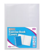 9"x7" Clear Exercise Book Covers | 3 Pack