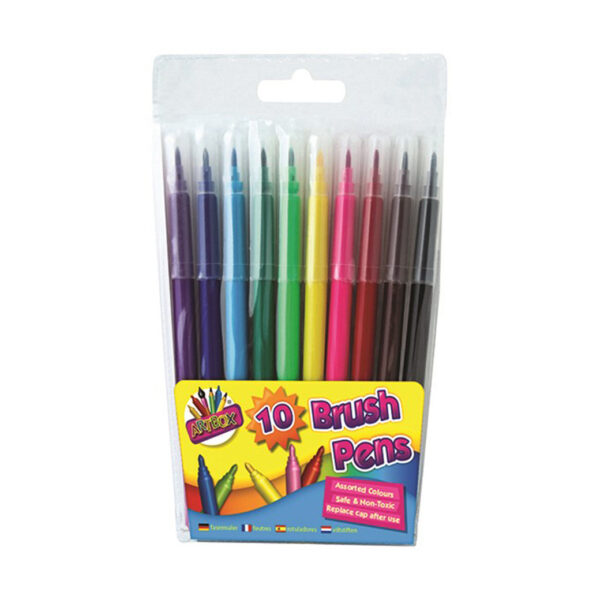 12 Assorted Brush Felt-tip Pens | Arts & Crafts
