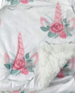 Flower Cone Design Luxury Soft Fur Back Blanket