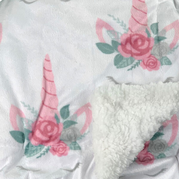 Flower Cone Design Luxury Soft Fur Back Blanket