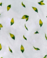 Luxury Soft Fur Back Blanket White green and yellow leafs Design - Image 2