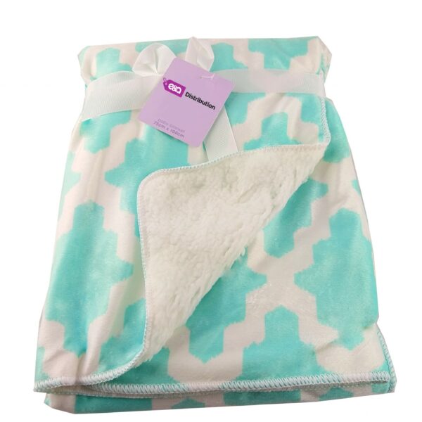 Luxury Soft Fur Back Blanket green chain Design