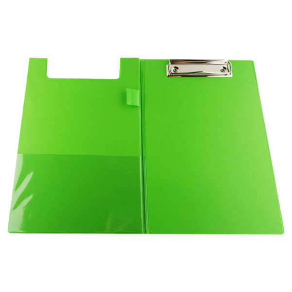 A5 PVC Green Fold Over Foolscap Clipboard
