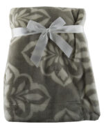 Luxury Soft Three Layered Blanket Grey floral pattern Design