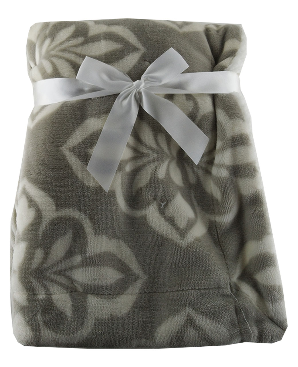 Grey-Floral-Pattern.jpg Luxury Soft Three Layered Blanket Grey floral pattern Design - Image 1