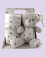 Grey Sleepy Bear Toy Blanket - Toy and Blanket Set
