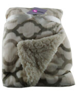 Luxury Soft Three Layered Blanket Grey chain Design