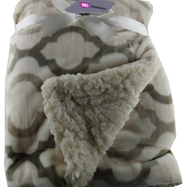 Luxury Soft Three Layered Blanket Grey chain Design
