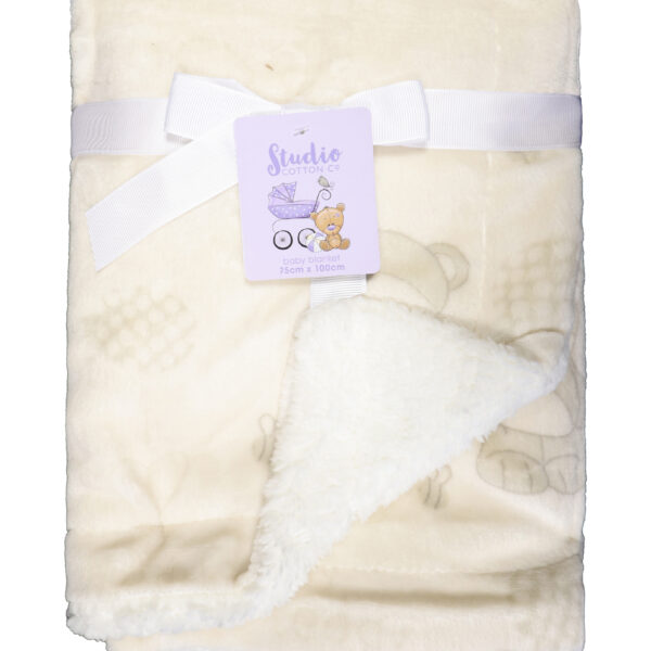 Cream Teddy Fur Blanket 75 x 100cm Blanket