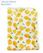 Yellow lemons Design Luxury Soft Fur Back Blanket - Image 2