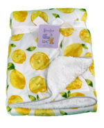 Yellow lemons Design Luxury Soft Fur Back Blanket