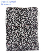 Luxury Soft Fur Back Blanket Pink and Black Leopard Spots Design - Image 2