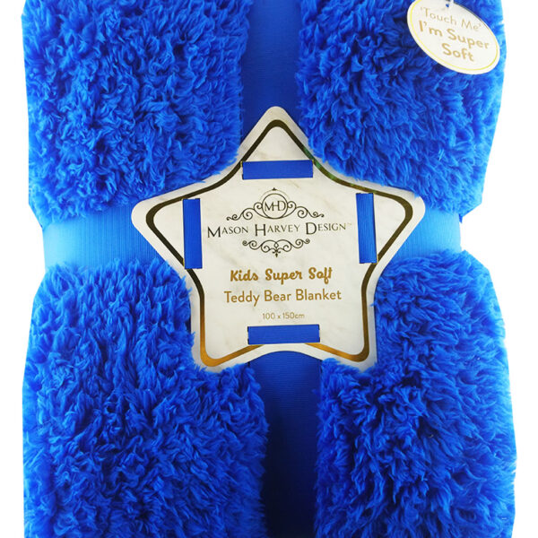Luxury Soft sherpa Blanket dark blue plain Design