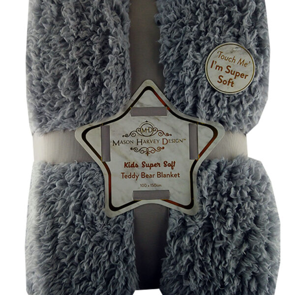 Luxury Soft sherpa Blanket Dark grey plain Design