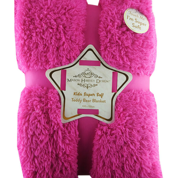 Luxury Soft sherpa Blanket Dark Pink plain Design