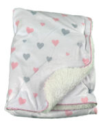 Mini Hearts Design Luxury Soft Fur Back Blanket