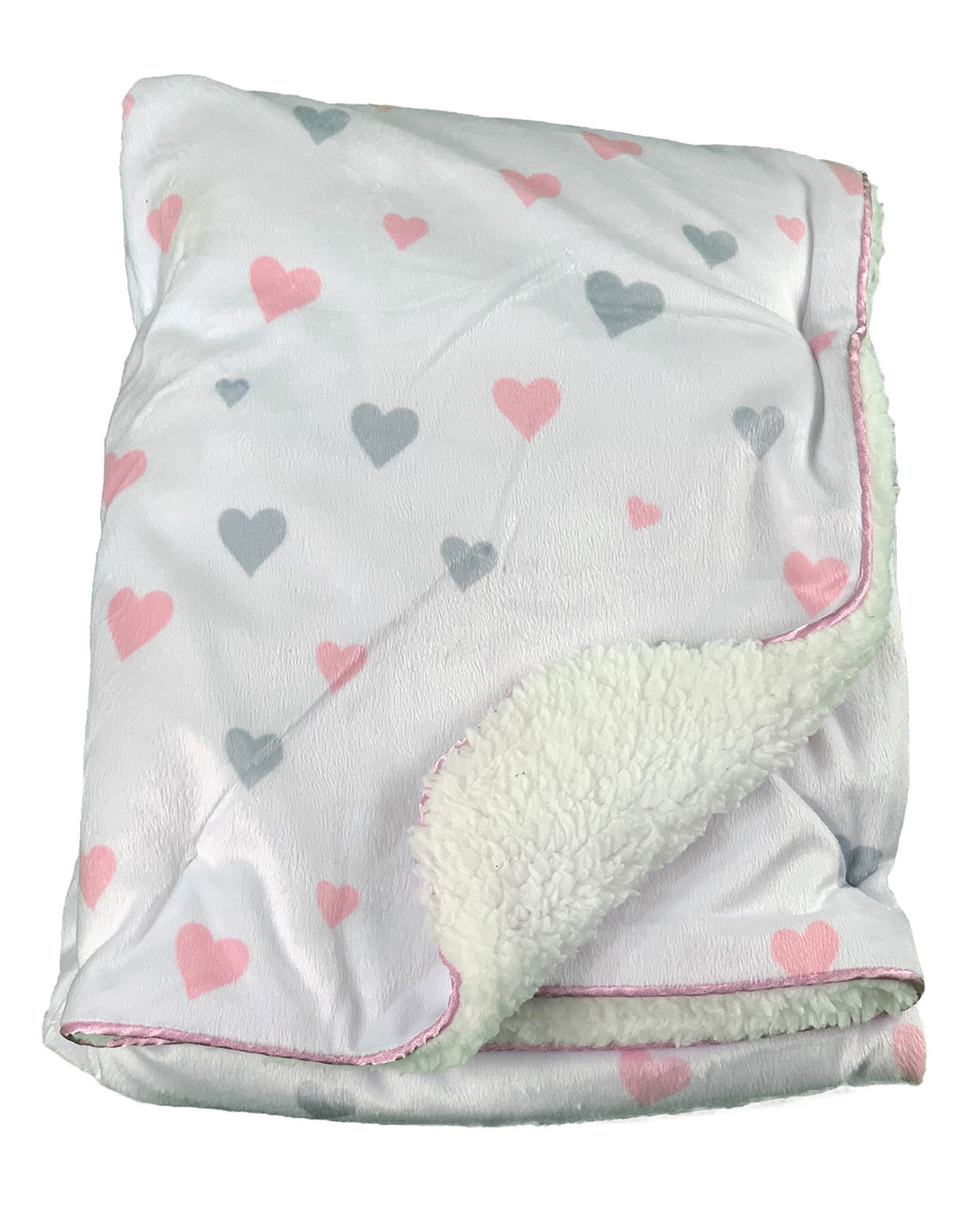 Mini-Hearts-new-1.jpg Mini Hearts Design Luxury Soft Fur Back Blanket - Image 1