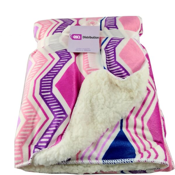 Luxury Soft Fur Back Blanket pink and purple abstract Design