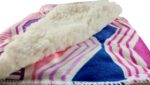 Luxury Soft Fur Back Blanket pink and purple abstract Design - Image 4