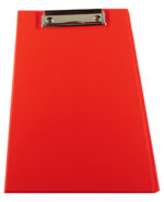 A5 PVC Orange Fold Over Foolscap Clipboard - Image 2